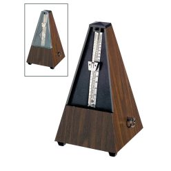   804K Wittner Maelzel metronome, pyramid shaped, plastic casing, without bell, walnut grain