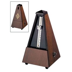   804M Wittner Maelzel metronome, pyramid shaped, wooden casing, without bell, mat silk, genuine walnut