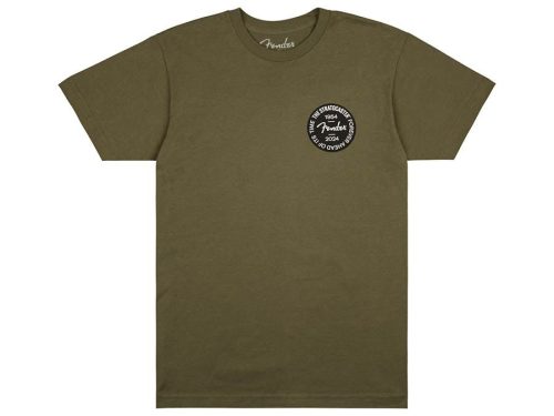 9101293597 Fender Clothing T-Shirts Stratocaster 70th Anniversary badge tee, olive, L