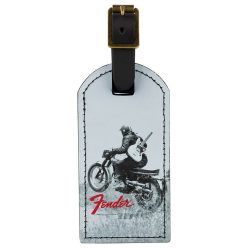 9106101003 Fender  vintage ad luggage tag, motorcycle rider