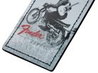 9106101003 Fender  vintage ad luggage tag, motorcycle rider