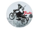 9106107000 Fender  vintage '60s ads coasters, black & white print on leather, 4 pcs.