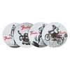 9106107000 Fender  vintage '60s ads coasters, black & white print on leather, 4 pcs.