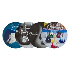   9106108000 Fender  guitar coasters, multi-colour leather, 4 pcs.