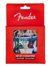 9106108000 Fender  guitar coasters, multi-colour leather, 4 pcs.