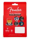 9106108000 Fender  guitar coasters, multi-colour leather, 4 pcs.