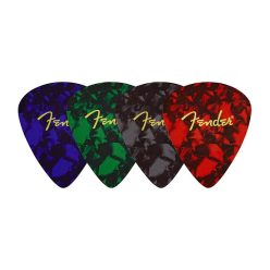   9106109000 Fender  pick shaped coasters, multi-coloured with logo, 4 pcs,