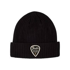   9106111707 Fender Clothing Headwear pick patch ribbed beanie, black