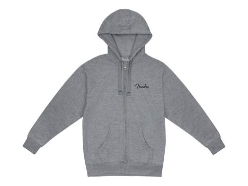 9113300406 Fender  Clothing small spaghetti logo zip front hoodie, athletic gray, M