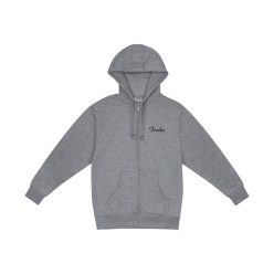   9113300506 Fender  Clothing small spaghetti logo zip front hoodie, athletic gray, L