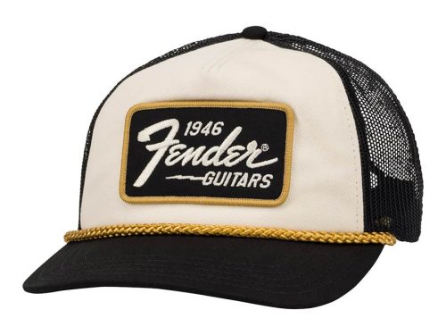 9122421201 Fender Clothing Headwear 1946 gold braid hat, cream/black