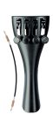 918121 Wittner Ultra violin tailpiece, 3/4, synthetic, black, with 4 finetuners