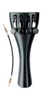 918161 Wittner Ultra violin tailpiece, 1/16, synthetic, black, with 4 finetuners