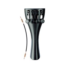   918161 Wittner Ultra violin tailpiece, 1/16, synthetic, black, with 4 finetuners