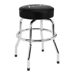   9192022012 Fender  spaghetti logo pick pouch barstool, black/chrome, 24"