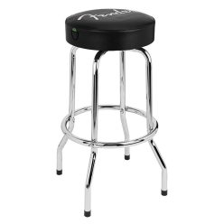   9192022013 Fender  spaghetti logo pick pouch barstool, black/chrome, 30"