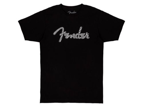 9192411306 Fender Clothing T-Shirts spaghetti wavy checker logo t-shirt, black, S