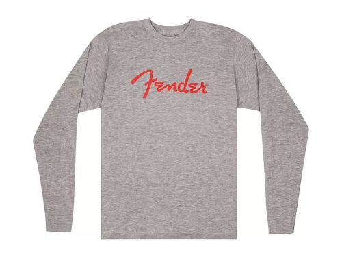 9192522306 Fender Clothing T-Shirts spaghetti logo l/s t-shirt, heather gray, S