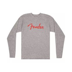   9192522806 Fender Clothing T-Shirts spaghetti logo l/s t-shirt, heather gray, XXL