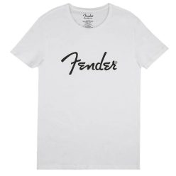   9193010506 Fender Clothing T-Shirts spaghetti logo men's tee, white, S