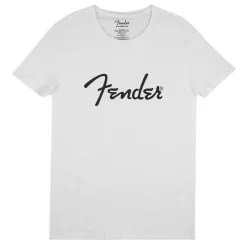   9193010508 Fender Clothing T-Shirts spaghetti logo men's tee, white, L