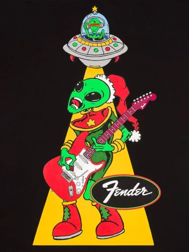 9194000406 Fender Clothing T-Shirts t-shirt Ugly Christmas Alien, black, M