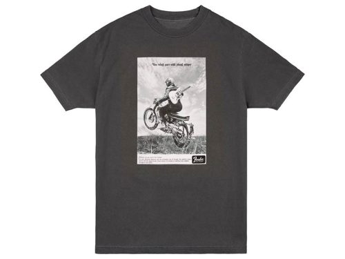 9194132806 Fender Clothing T-Shirts vintage ad biker tee, graphite, XXL