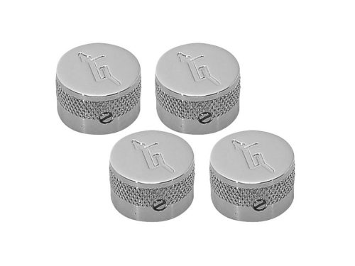 9221023000 Gretsch Genuine Replacement Part knob, most Gretsch models, "G" logo, set of 4 pieces, chrome