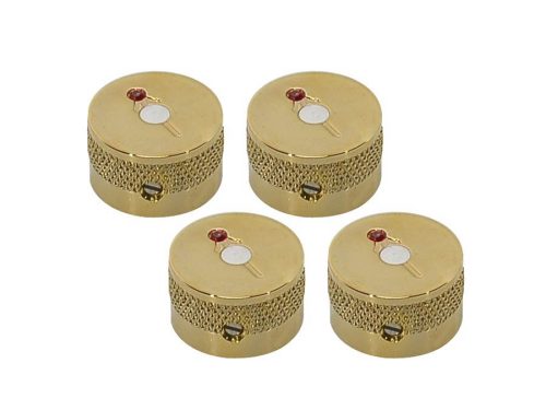 9221025000 Gretsch Genuine Replacement Part knob, most Gretsch models, "G" Arrow w/ Jewel, set of 4 pieces, gold