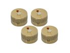 9221026000 Gretsch Genuine Replacement Part knob, most Gretsch models, "G" logo w/ Jewel, set of 4 pieces, gold