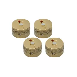   9221026000 Gretsch Genuine Replacement Part knob, most Gretsch models, "G" logo w/ Jewel, set of 4 pieces, gold