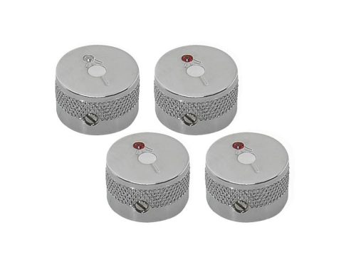 9221027000 Gretsch Genuine Replacement Part knob, most Gretsch models, "G" logo w/ Jewel, set of 4 pieces, chrome