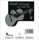 A-126 Galli Aurum string set classic, gold bronze wound, black nylon trebles, hard tension