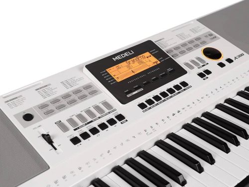 Medeli A300W Aspire Series Keyboard, 61 anschlagdynamische Tasten, 2 x 35 Watt – Weiß