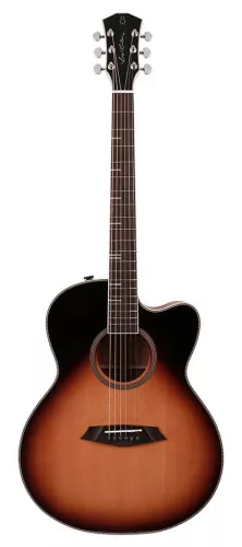 A4GSVS Sire Guitars A4 Series Larry Carlton acoustic grand auditorium guitar, solid top and back (roasted top) with SIB electronics, sunburst