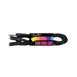   AC-140 Boston  audio cable black, 3.00 meter, jack m st., 2 jack f st.