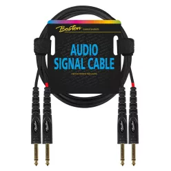   AC-233-075 Boston  audio signal cable, 2x 6.3mm jack mono to 2x 6.3mm jack mono, 0.75 meter