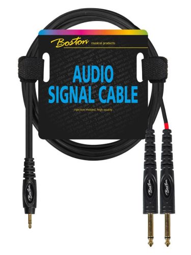 AC-263-075 Boston  audio signal cable, 3.5mm jack stereo to 2x 6.3mm jack mono, 0.75 meter