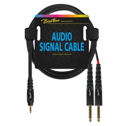   AC-263-150 Boston  audio signal cable, 3.5mm jack stereo to 2x 6.3mm jack mono, 1.50 meter