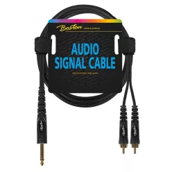   AC-271-030 Boston  audio signal cable, 2x RCA to 6.3mm jack mono, 0.30 meter