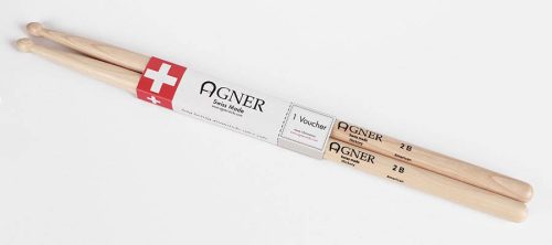 AGN-2B-G Agner  2-B drumsticks, pair, hickory, 16,1 x 413 mm., green/light weight