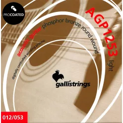  AGP1253 Galli ProCoated Phosphor Bronze string set acoustic, phosphor bronze wound, light, 012-053
