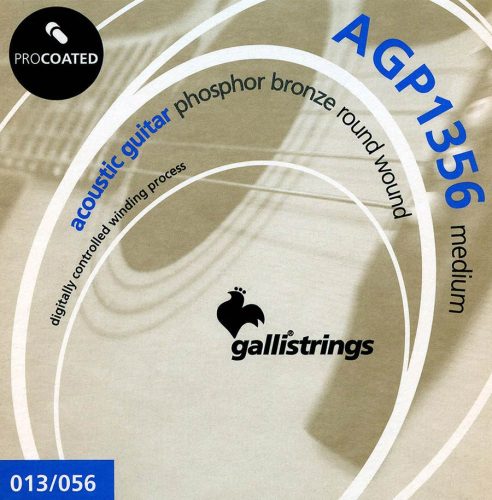 AGP1356 Galli ProCoated Phosphor Bronze string set acoustic, phosphor bronze wound, medium, 013-056