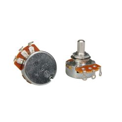   ALP250-B36 Alpha  250K linear potentiometer, solid shaft, short bushing .250", 3/8" diameter, for pickguard mount