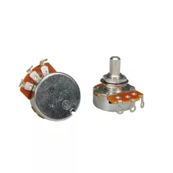   ALP500-B38 Alpha  500K linear potentiometer, solid shaft, short bushing .250", 3/8" diameter, for pickguard mount
