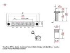 ALTOM-CH TonePros  aluminum tune-o-matic bridge, metric/for import guitars, bell brass saddles, chrome