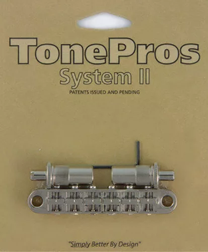 ALTOM-N TonePros  aluminum tune-o-matic bridge, metric/for import guitars, bell brass saddles, nickel