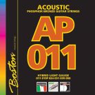 AP-11 Boston  string set acoustic, phosphor bronze, hybrid light, 011-015-024-031-039-050