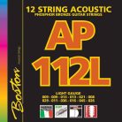 AP-112-L Boston  string set 12-string acoustic, phosphor bronze, light