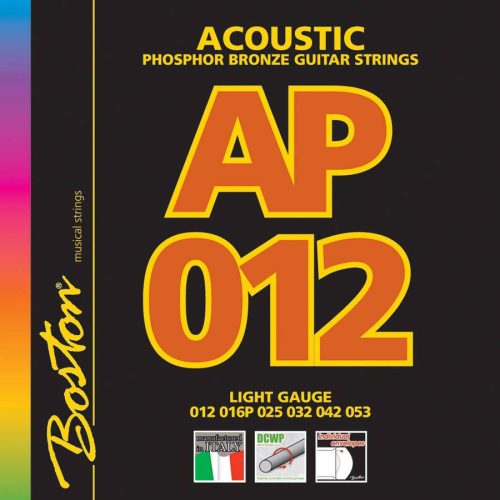 AP-12 Boston  string set acoustic, phosphor bronze, light, 012-016-025-032-042-053